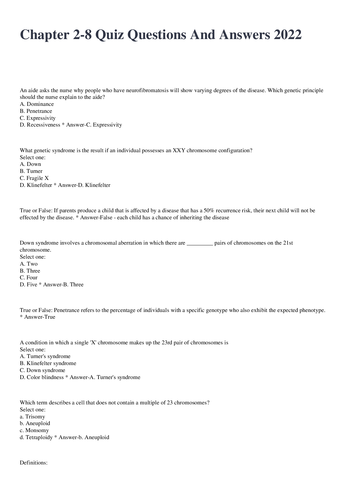 Chapter 28 Quiz Questions And Answers 2022 Browsegrades